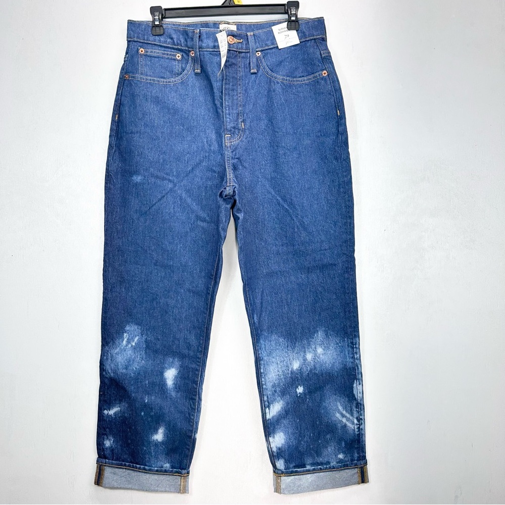 J. Crew slouchy boyfriend 29 denim blue jean bleached relaxed straight pants